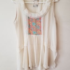 Matilda Jane Womens Wonderful Parade Palisades Boho Sheer Top sz XL